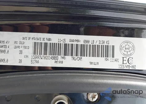 2016 Ram 1500 Longhorn z USA, uszkodzony, nr VIN 1C6RR7WT0GS149893